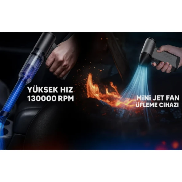 Ozmik F72 Şarjlı Kablosuz 40000 Mah Jet Hava Üfleyici Ev ve Araba Mangal Için - 7