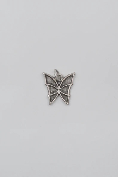 Kelebek Anahtarlık - Antik Gümüş Kaplama - Kadın Erkek - 3