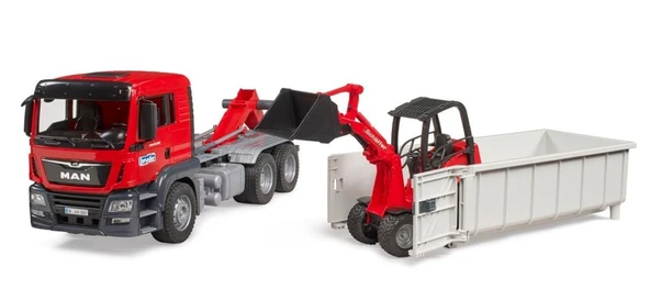 Bruder Man TGS Damperli Ayrılabilen Kamyon ve Schaffer Yükleyici 3767 - 3