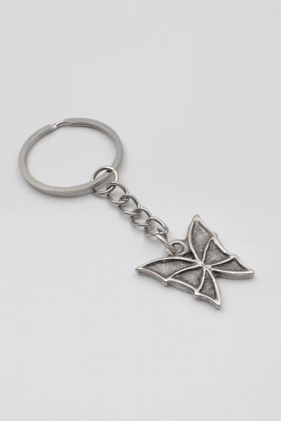 Kelebek Anahtarlık - Antik Gümüş Kaplama - Kadın Erkek - 2