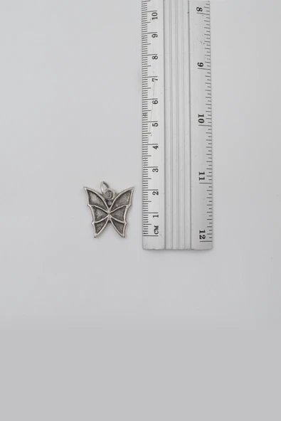 Kelebek Anahtarlık - Antik Gümüş Kaplama - Kadın Erkek - 4