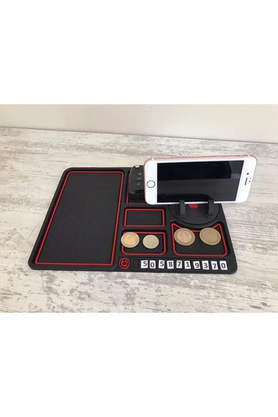 Araç Içi Kaydırmaz Ped Ve Organizatör Düzenleyici Telefon Başlıklı Ve Istege Bağlı Numaratörlü - Resim 4