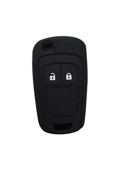 Opel Astra Corsa Mokka Insignia Uyumlu 2 Tuşlu Siyah Silikon Anahtar Kılıfı - Resim 2