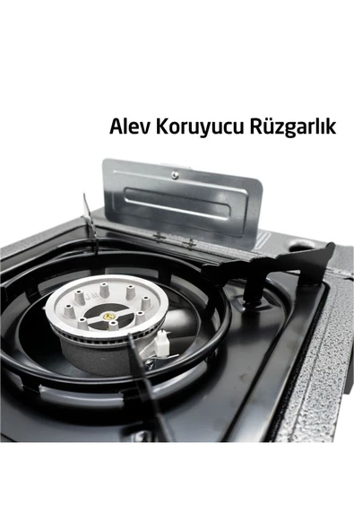 Rox Tekli Portatif Kamp Ocak, Rüzgarlıklı, Ekstra Gaz Girişli - Resim 4