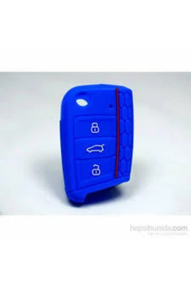 Golf 7 Leon Mk3 Ateca Ibiza Polo Tiguan Scala Arteon Kamiq Silikon Anahtar Koruma Kılıfı Mavi Renk - Resim 2