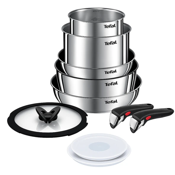 TEFAL Ingenio Emotion 2X Titanyum 10 Parça Tava Seti - Paslanmaz Çelik L897SA74