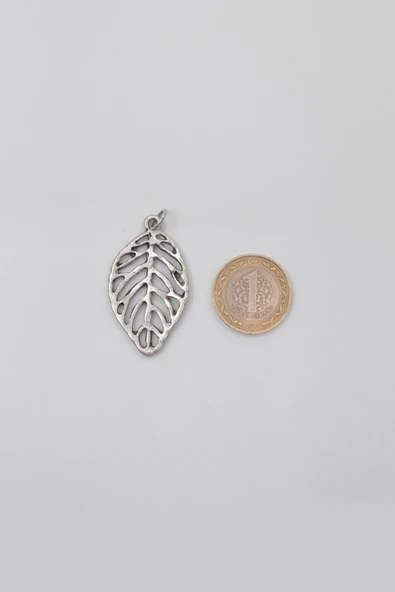 Yaprak Anahtarlık - Antik Gümüş Kaplama - Kadın Erkek - 5