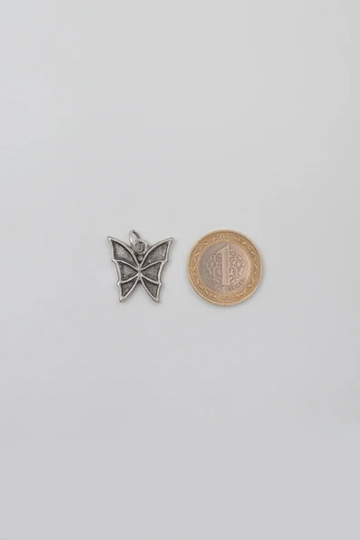 Kelebek Anahtarlık - Antik Gümüş Kaplama - Kadın Erkek - 5