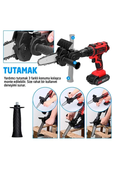 Rox Wood 0270 Matkaba Takılır Zincirli Dal Budama Testere Aparatı - Resim 3