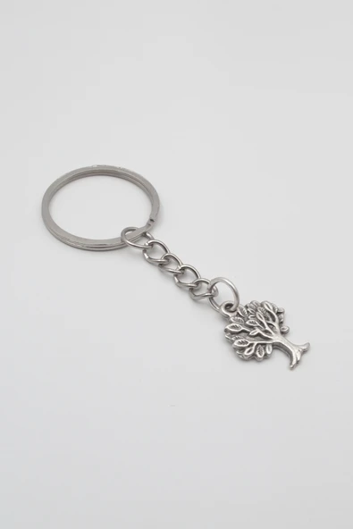 Hayat Ağacı Anahtarlık - Antik Gümüş Kaplama - Kadın Erkek - 2