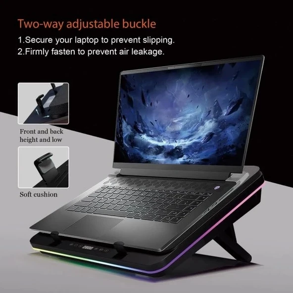 IETS GT600 RGB Dizüstü Bilgisayar Soğutucu V2(RGB+HUB) - Resim 5