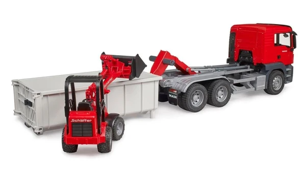 Bruder Man TGS Damperli Ayrılabilen Kamyon ve Schaffer Yükleyici 3767 - 5