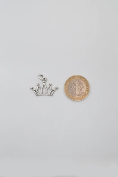 Taç Anahtarlık - Antik Gümüş Kaplama - Kadın Erkek - 5