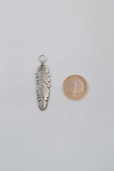 Tüy Anahtarlık - Antik Gümüş Kaplama - Kadın Erkek - 5