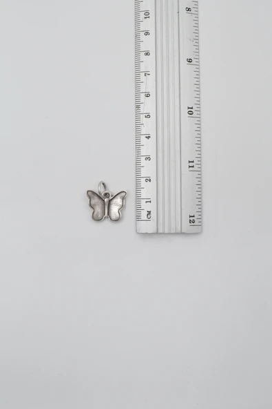 Kelebek Örme Zincir Kolye - Antik Gümüş Kaplama - Kadın Erkek - 60 cm - 4