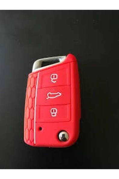 Golf 7 Leon Mk3 Ateca Ibiza Polo Tiguan Scala Arteon Kamiq Silikon Anahtar Koruma Kılıfı Kırmızı ürün görseli