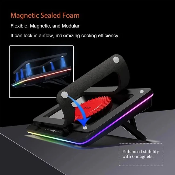 IETS GT600 RGB Dizüstü Bilgisayar Soğutucu V2(RGB+HUB) - Resim 3