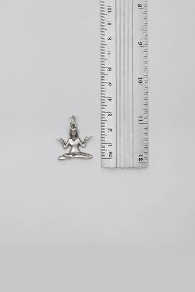 Meditasyon - Yoga - Ruhani - Anahtarlık - Antik Gümüş Kaplama - Kadın Erkek - 4