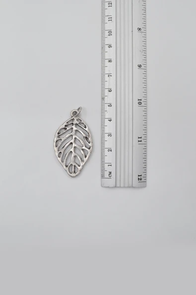 Yaprak Anahtarlık - Antik Gümüş Kaplama - Kadın Erkek - 4