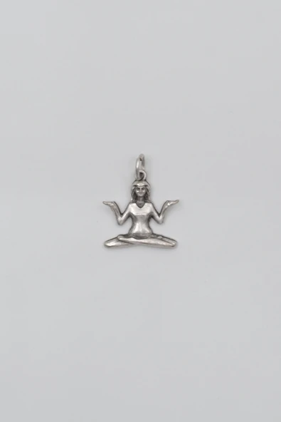 Meditasyon - Yoga - Ruhani - Anahtarlık - Antik Gümüş Kaplama - Kadın Erkek - 3