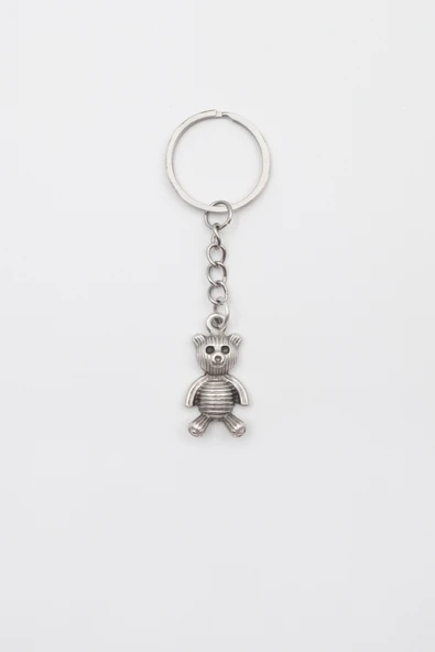 Oyuncak Ayıcık Anahtarlık - Antik Gümüş Kaplama - Kadın Erkek