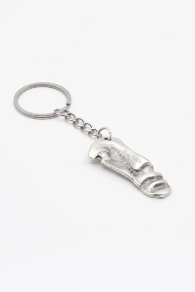 Sanatsal Yüz Anahtarlık - Antik Gümüş Kaplama - Kadın Erkek - 2