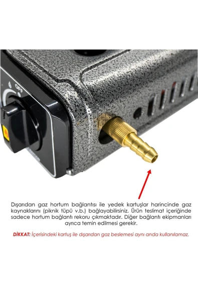 Rox Tekli Portatif Kamp Ocak, Rüzgarlıklı, Ekstra Gaz Girişli - Resim 3