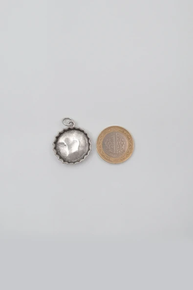 Retro Gazoz Kapağı Anahtarlık - Antik Gümüş Kaplama - Kadın Erkek - 6