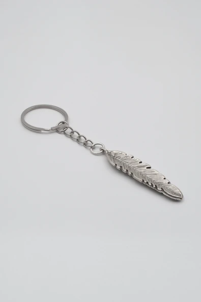 Tüy Anahtarlık - Antik Gümüş Kaplama - Kadın Erkek - 2
