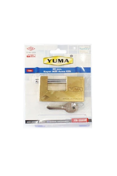 Yuma Kayar Milli Asma Kilit 80 Mm Ym3080R Ym-3080 - Resim 3