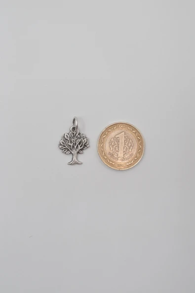 Hayat Ağacı Anahtarlık - Antik Gümüş Kaplama - Kadın Erkek - 5