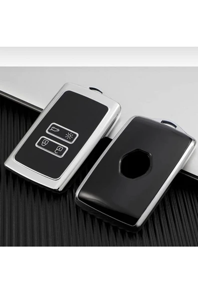 Clio 5 Megane 4 Kadjar Dacia Duster Lüx Anahtar Koruma (kılıfı) Kabı Gümüş (beyaz) Renk ürün görseli