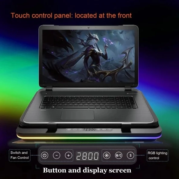 IETS GT600 RGB Dizüstü Bilgisayar Soğutucu V2(RGB+HUB) - Resim 6