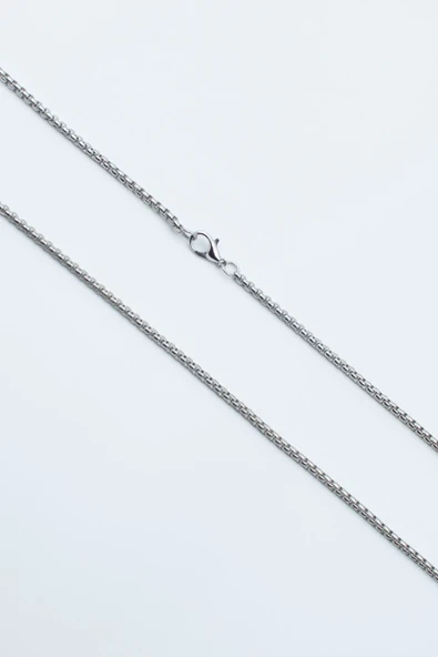 Minimalist Kelebek Örme Zincir Kolye - Antik Gümüş Kaplama - Kadın Erkek - 60 cm - 3