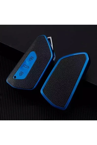 Volkswagen Caddy 2021 Model Lüx Anahtar Koruma Kılıfı (kabı) 1.sınıf Ürün Mavi Renk ürün görseli