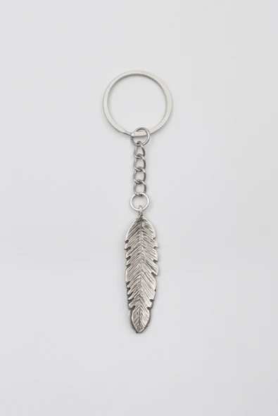 Tüy Anahtarlık - Antik Gümüş Kaplama - Kadın Erkek