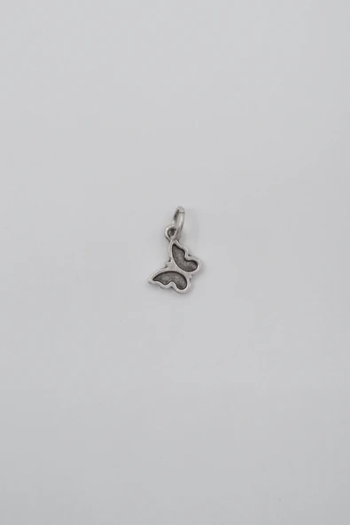 Minimalist Kelebek Anahtarlık - Antik Gümüş Kaplama - Kadın Erkek - 3