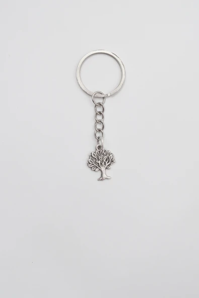 Hayat Ağacı Anahtarlık - Antik Gümüş Kaplama - Kadın Erkek