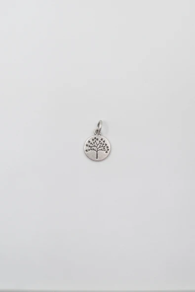 Yuvarlak Hayat Ağacı Anahtarlık - Antik Gümüş Kaplama - Kadın Erkek - 3
