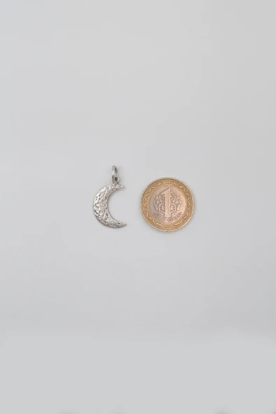 Ay Anahtarlık - Antik Gümüş Kaplama - Kadın Erkek - 5