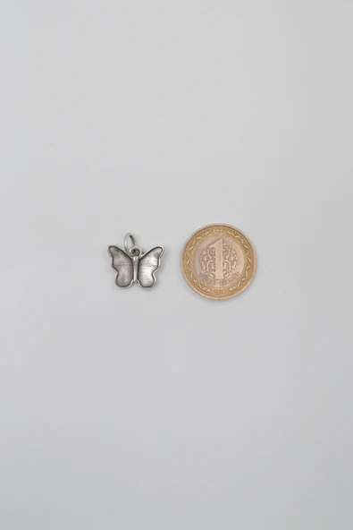 Kelebek Kolye Ucu - Antik Gümüş Kaplama - Kadın Erkek - 3