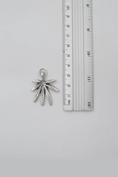 Marihuana - Kenevir Yaprak Anahtarlık - Antik Gümüş Kaplama - Kadın Erkek - 4