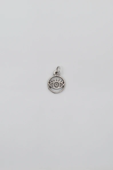 Minimalist Göz - Nazar Anahtarlık - Antik Gümüş Kaplama - Kadın Erkek - 3