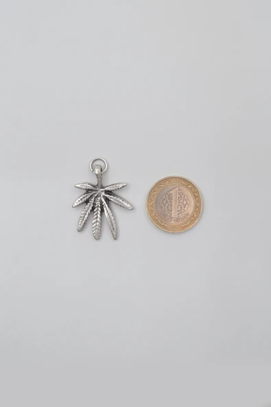 Marihuana - Kenevir Yaprak Anahtarlık - Antik Gümüş Kaplama - Kadın Erkek - 5