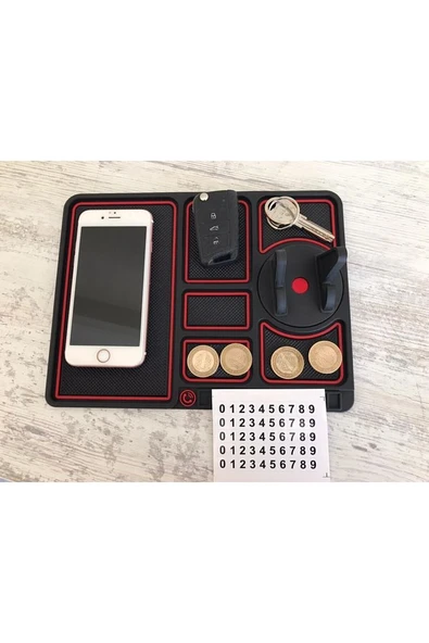 Araç Içi Kaydırmaz Ped Ve Organizatör Düzenleyici Telefon Başlıklı Ve Istege Bağlı Numaratörlü - Resim 2