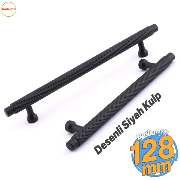 Martin Siyah Metal Kulp 128 mm Mobilya Çekmece Mutfak Dolabı Dolap Modern Kapak Kulpları Grip Desen ürün görseli