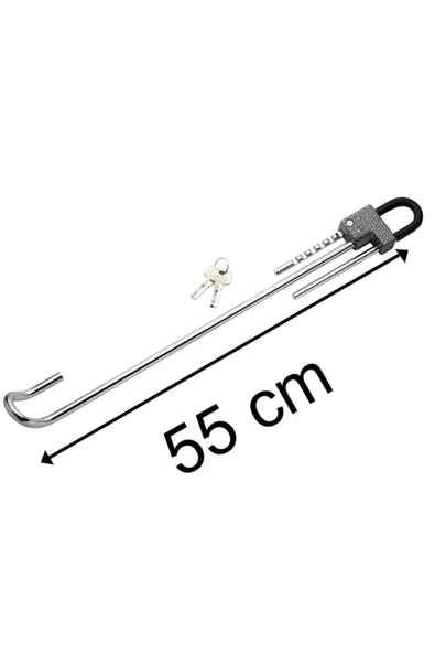 Yuma Baston Kilit Anahtarlı Çelik Gövde Direksiyon Kilidi - Resim 2