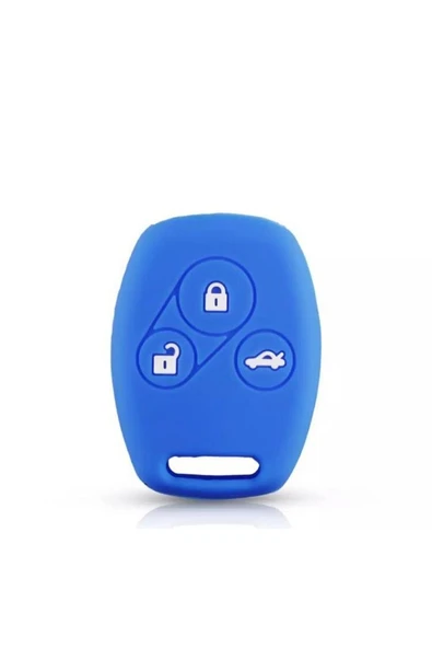 Honda Civic Fd6 Crv Accord 3 Tuşlu Silikon Anahtar Koruma Kılıfı Mavi Renk - Resim 2