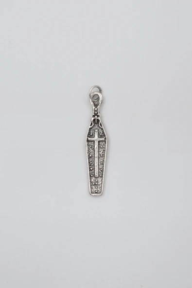 Gotik Haçlı Tabut Kolye Ucu - Antik Gümüş Kaplama - Kadın Erkek