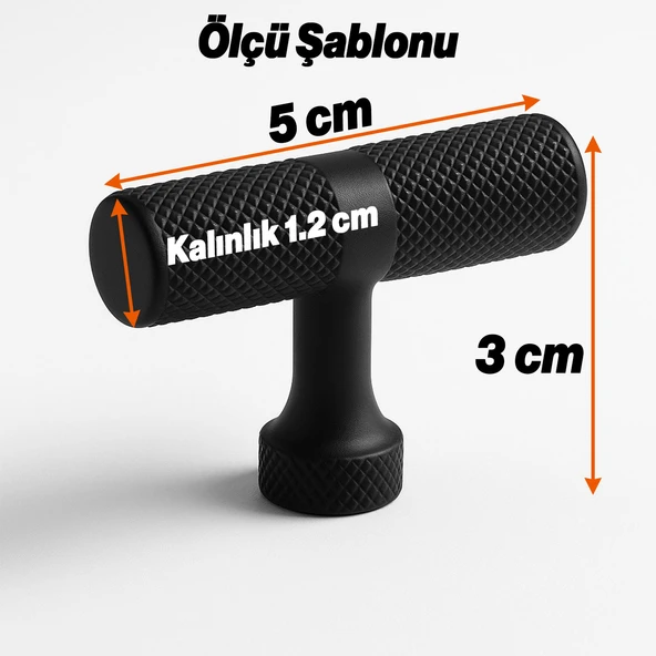 Martin Siyah Metal Tek Vidalı Kulp Düğme Mobilya Çekmece Mutfak Dolabı Dolap Modern Kapak Kulpları - Resim 3